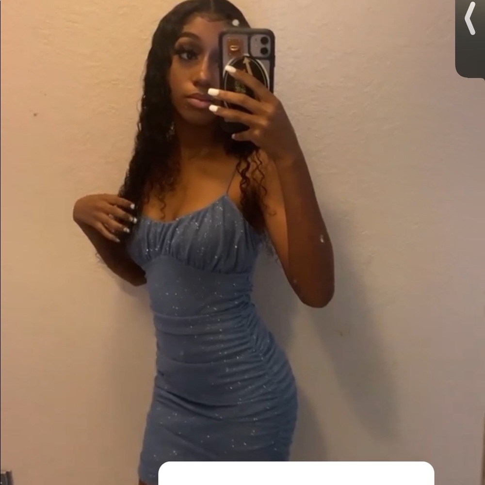 Blue Mini Dress. - Picture 5 of 6